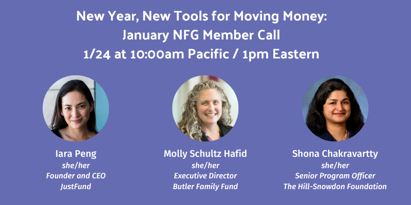 An event invitation for New year, New Tools for Moving Money. It features the event title and time, and headshots of the speakers.