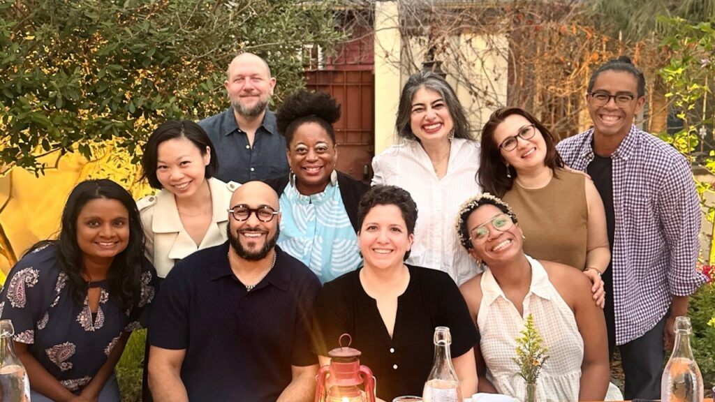 Group photo of NFG board and staff members at dinner. (New Orleans, LA)